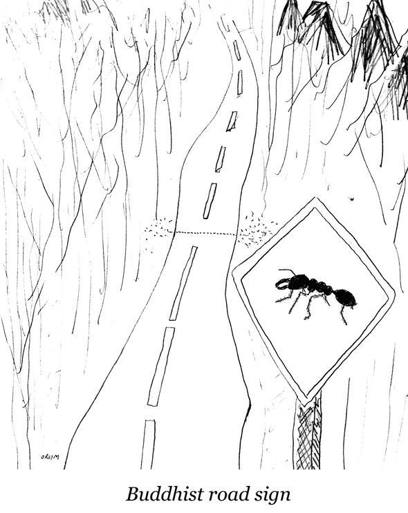 Ants crossing